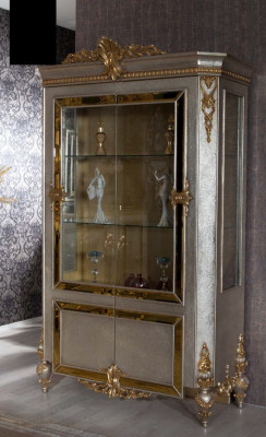 Les vitrines Armoire en verre Vitrine Salon Bois Buffet de style italien