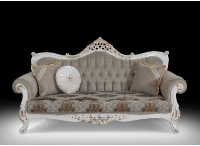 Canapé classique avec design Chesterfield pour le salon Intérieur gris.
