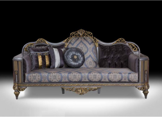 Canapé Chesterfield Set Violet Table basse Groupe de designers 3 pièces. Salon
