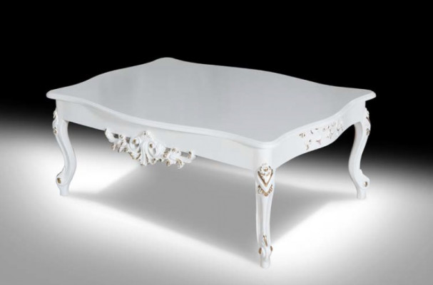 Table basse de luxe, Tables basses classiques, Table d'appoint, Table en bois 130x80.