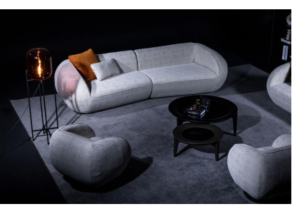 Ensemble de canapé de luxe gris quatre places fauteuil canapés de luxe meubles en textile