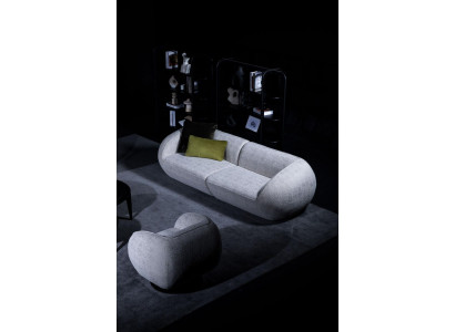 Ensemble de canapé gris trois places fauteuil suite de meubles rembourrés design de luxe