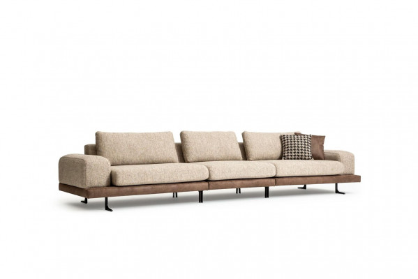 Canapé beige cinq places rembourré en tissu de canapé canapé mobilier de salon de meubles de siège
