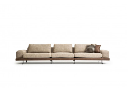 Canapé beige cinq places rembourré en tissu de canapé canapé mobilier de salon de meubles de siège