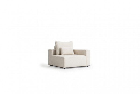 Canapé rembourré blanc, canapé moderne, trois places, meuble en textile, cadre en bois