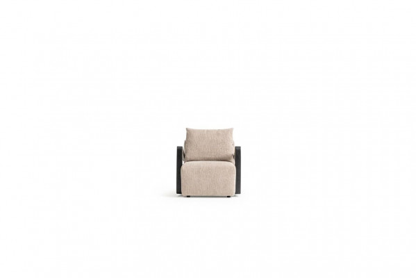 Siège rembourré 1 place en tissu de designer pour fauteuil style moderne de salon