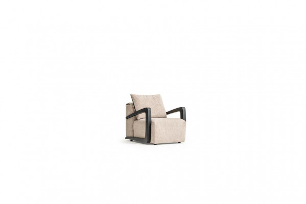 Siège rembourré 1 place en tissu de designer pour fauteuil style moderne de salon