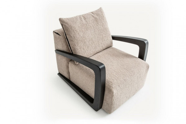 Siège rembourré 1 place en tissu de designer pour fauteuil style moderne de salon