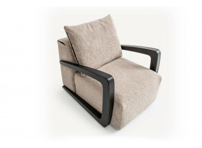 Siège rembourré 1 place en tissu de designer pour fauteuil style moderne de salon