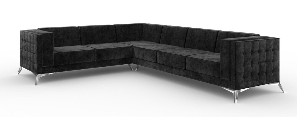 Canapé d'angle Chesterfield, ensemble rembourré de canapés, canapé paysage vivant de forme L, nouveau design
