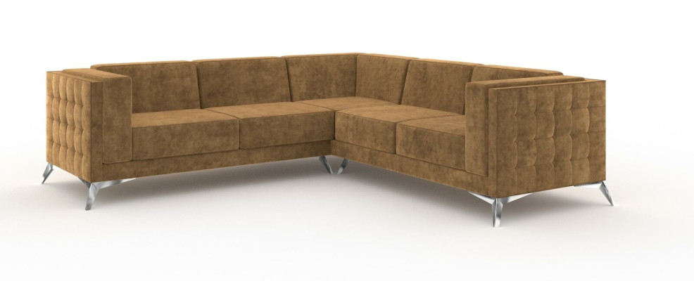 Canapé d'angle Design Canapé d'angle en forme de L Canapé Rembourrage de canapé classique Canapés d'angle Canapés Marron neufs