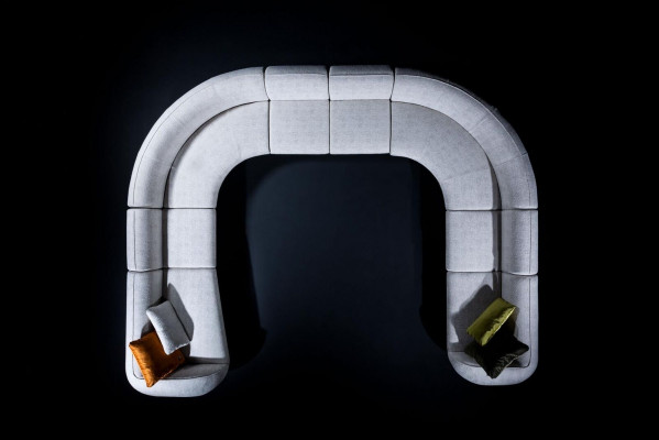 Canapé en forme de U Luxe Salon Design Moderne Paysage de vie en tissu Canapé