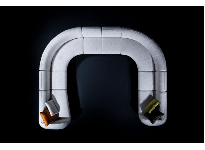 Canapé en forme de U Luxe Salon Design Moderne Paysage de vie en tissu Canapé