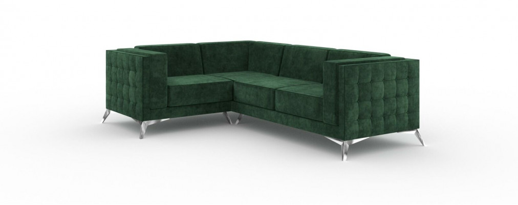 Canapé d'angle Canapé en forme de L Canapé Design Canapés Rembourrage Textile Ensemble d'angle Moderne Vert