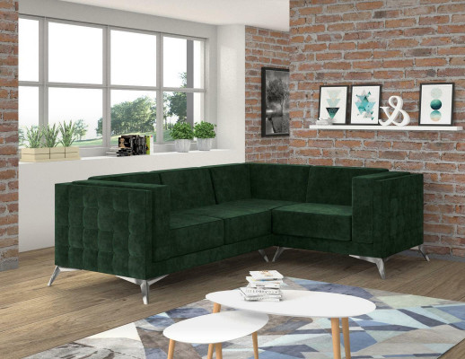 Canapé d'angle Canapé en forme de L Canapé Design Canapés Rembourrage Textile Ensemble d'angle Moderne Vert