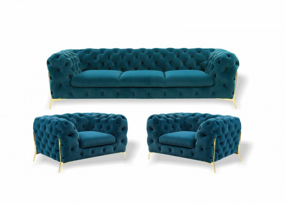Canapé Chesterfield design ensemble de canapés 3+1+1 Ensemble de canapé en tissu Suite Upholstery