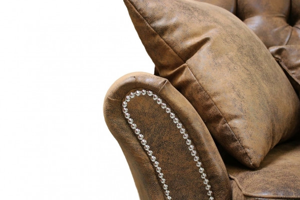 Ensemble canapé Chesterfield vintage en cuir rembourré 3 + 1 place