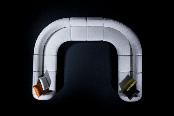 Canapé d'angle design Luxe de salon Canapé rembourré Style meubles en textile