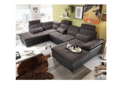 Canapé d'angle en U Canapé Paysage de vie Suite avec fonction lit Design Rembourrage