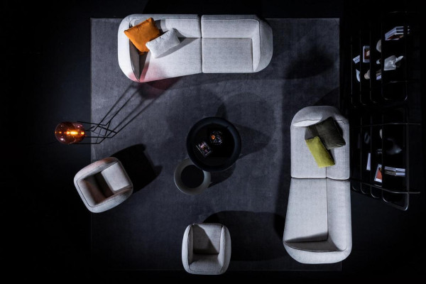 Ensemble de canapé groupe de sièges lounge trois places fauteuil d'angle rembourré moderne