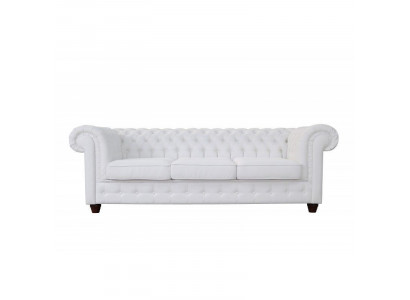 Design Classique Chesterfield Grand Canapé XXL en Cuir Tissu Canapés 3 Places
