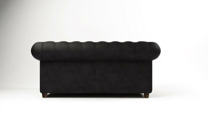Canapé Chesterfield 2 places en cuir rembourré pour salon
