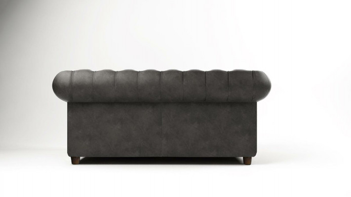 Canapé Chesterfield 2 places en cuir rembourré pour salon