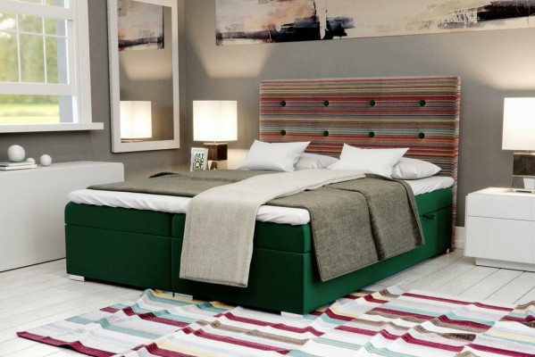 Boxspring Bed Hôtel Lit Double Textile Lits de Luxe sommier à lattes fonction