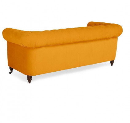 Mobilier classique Chesterfield Canapé trois places Canapé textile Design élégant Orange