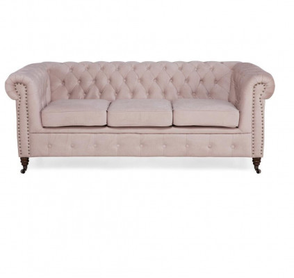 Mobilier classique Chesterfield Canapé 3 places Tissu Tissu Canapé Design noble nouveau