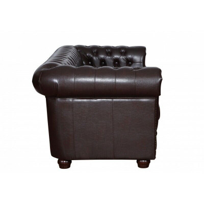 Canapé trois places Canapé design Rembourrage 3 places Canapé Marron Luxe