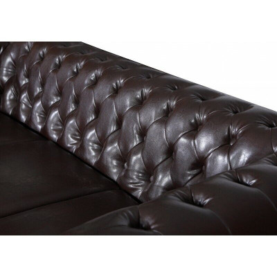 Canapé trois places Canapé design Rembourrage 3 places Canapé Marron Luxe