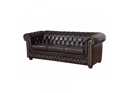 Canapé trois places Canapé design Rembourrage 3 places Canapé Marron Luxe