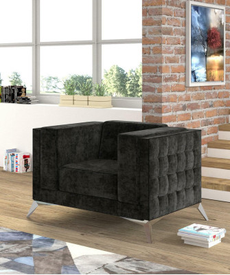 Fauteuil Chesterfield 1 place en tissu, neuf.