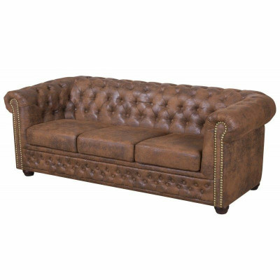 Chesterfield York Gobi 3 places Canapé en cuir Canapé rembourré neuf