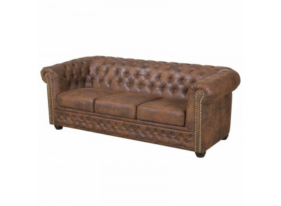 Chesterfield York Gobi 3 places Canapé en cuir Canapé rembourré neuf