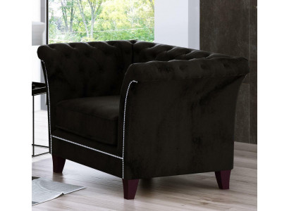 Canapé Chesterfield fauteuil revêtement 1 place Velours Canapés design Canapés décoratifs