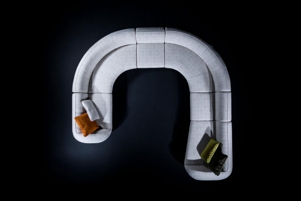 Rembourrage en forme de U Paysage de vie Ensemble de salon de luxe Canapé moderne