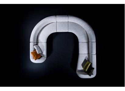 Rembourrage en forme de U Paysage de vie Ensemble de salon de luxe Canapé moderne