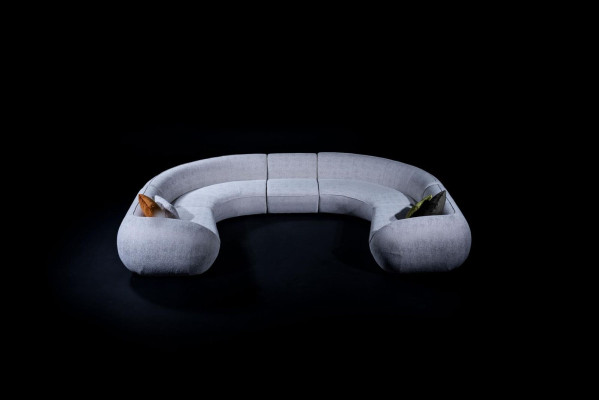 Salon semi-circulaire Canapé en forme de U Mobilier design Canapés d'angle en textile Élégant