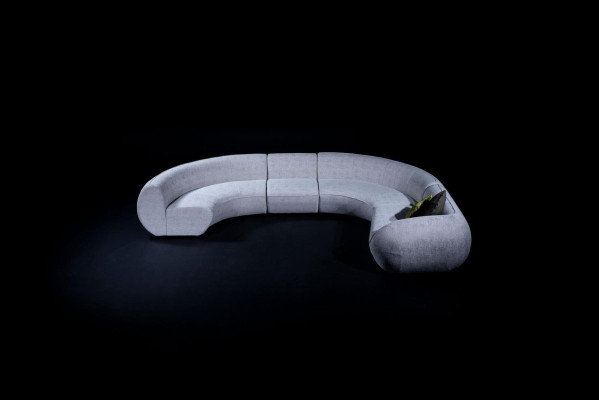 Canapé d'angle en forme de U semi-circulaire, canapé d'angle, paysage vivant, mobilier, canapé d'angle design.