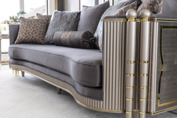 Canapé trois places de luxe XXL Grand canapé Rembourrage Meubles 260cm Design Ameublement