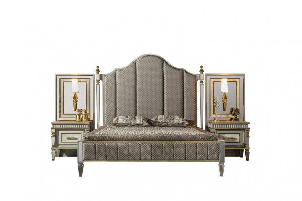 Lit Gris Meubles Métalliques Design Élégant Chambre de Luxe Lits nouveaux
