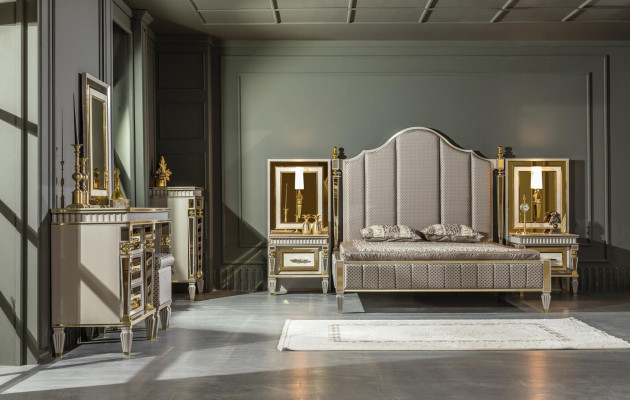 Lit Gris Meubles Métalliques Design Élégant Chambre de Luxe Lits nouveaux