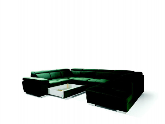 Multifunktions-Großwohnlandschaft U-Form Ecksofa Sofa Stoff Couch Polsterung