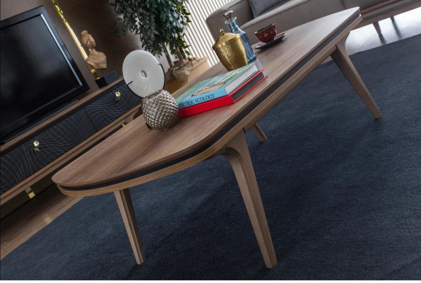 Table basse 130 x 75 Mobilier de table Meubles Tables en bois Mobilier moderne