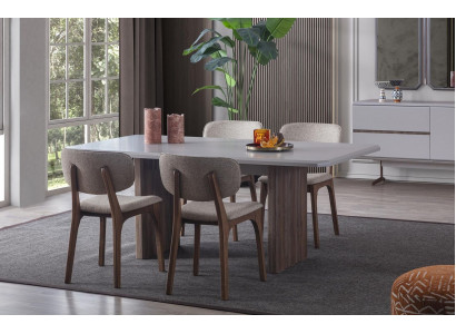 Ensemble de salle à manger design. Composé de 5 pièces. Table à manger et 4 chaises modernes.