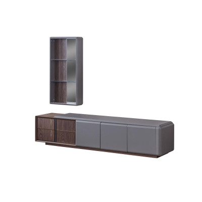 Ensemble de salon design TV Armoire avec étagère murale exclusive Étagère 2 pièces.