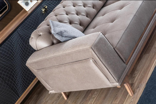 Canapé 4 places Canapés design Tissu gris Relax Siège Meuble Moderne