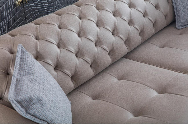 Canapé 4 places Canapés design Tissu gris Relax Siège Meuble Moderne